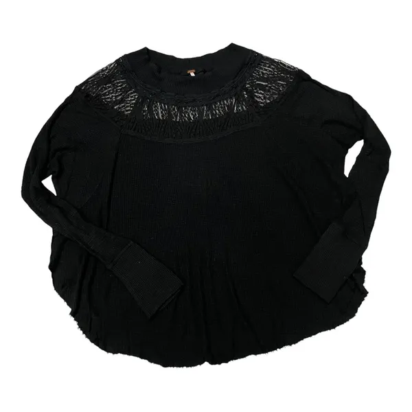 Free People Spring Valley Lace Trim Tunic Top - Black - Small - Image 9