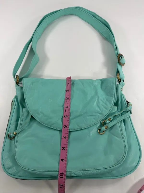 Latigo Turquoise Teal Leather Messenger Bag Y2K Boho Shoulder Crossbody Purse‎ - Image 12