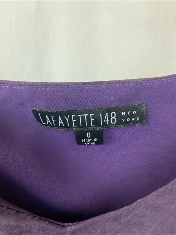 Lafayette 148 100% Silk Purple Sleeveless Tank Top 6 - Image 5