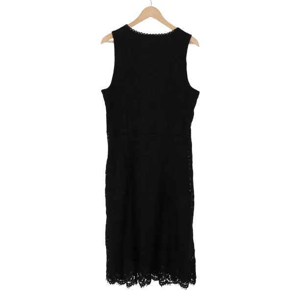 Isaac Mizrahi Live! Dress Womens L A-Line Black Floral Lace Sleeveless Excellent - Image 4