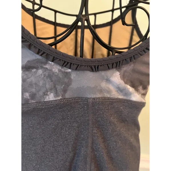 LULULEMON‎ gray White tank tie dye grey top size 4 - Image 5