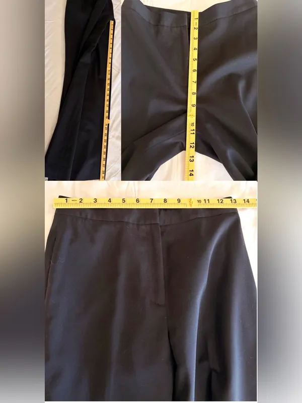 Black Wool Blend Tailored Straight Leg Dress Pants Size 4 Classic Work-Wear - Image 3