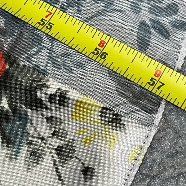 Vintage Silk Feel Scarf Korea Rectangular Floral Sage Yellow Peach 13.5 X 57 in - Image 11