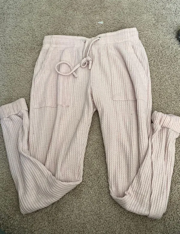 Rue 21 Pink Waffle Knit Joggers - Image 2