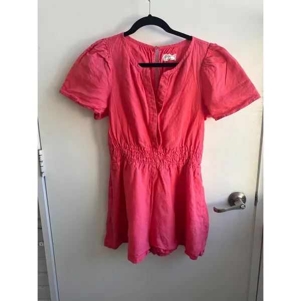 Anthropologie The Somerset‎ Romper Linen Edition small boho vacation festival - Image 2