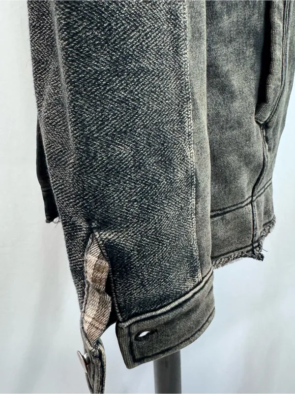 Washed Black Shacket Jacket M Womens Edgy Grunge Western Urban Casual Festival - Image 10