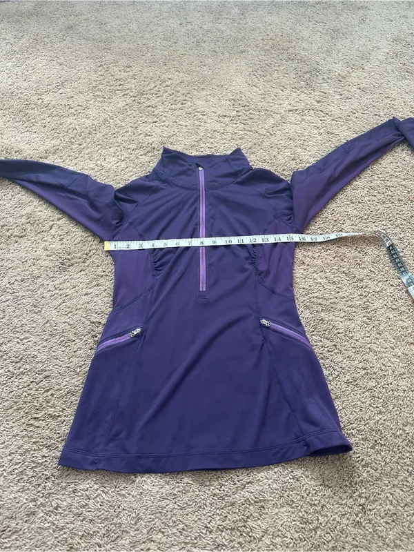 Lululemon Run Wild Pullover Women's Size 6 Purple Plum 1/2 Zip Thumbholes - Image 9