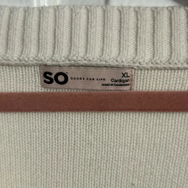 SO Women's Cream Cardigan Sweater - Image 3