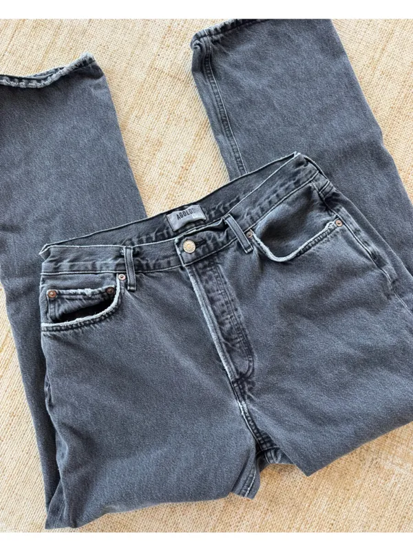 AGOLDE 90’s Pinch Gray Denim Jeans Size 30 Straight Fit Cotton High Rise - Image 2