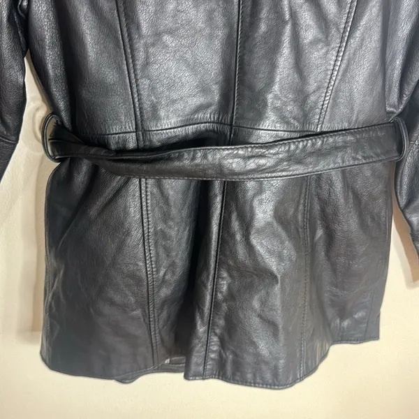 Wilson's leather thinsulate black leather Collared Zip Front Pockets‎ jacket L - Image 9