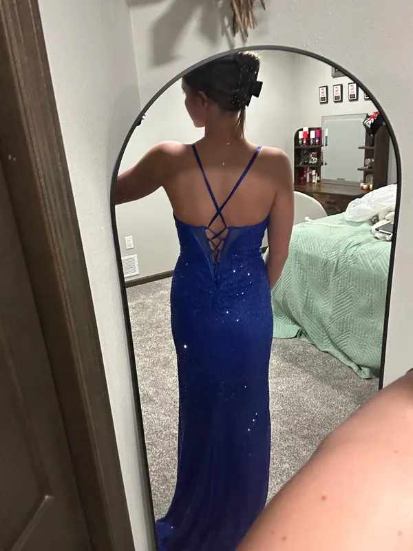 Blue Prom Dress Size 4 - Image 5