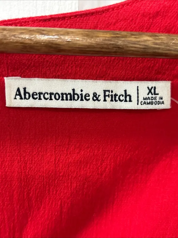 Abercrombie & Fitch Women’s Short Sleeve Skimming Square Neck Dress XL Red NWT - Image 7