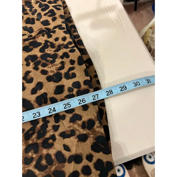 Zara Brown Animal Print Double Button Silky Satin Oversized Blazer Size XS - Image 10