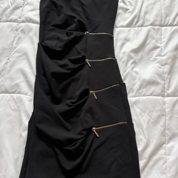 Nicole Miller Womens‎ Black One Off Shoulder Bodycon Mini Dress Cocktail Party - Image 2