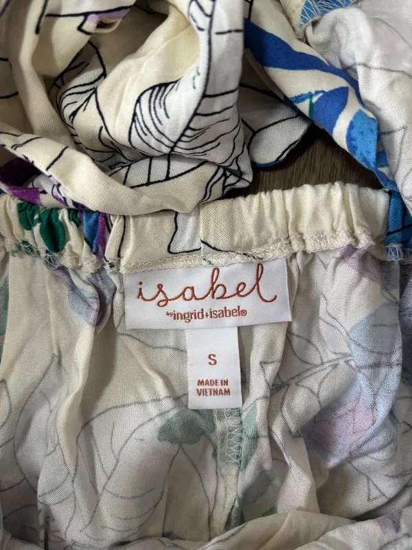 Isabel White and Blue Floral Maternity Dress - Size Small - Image 3