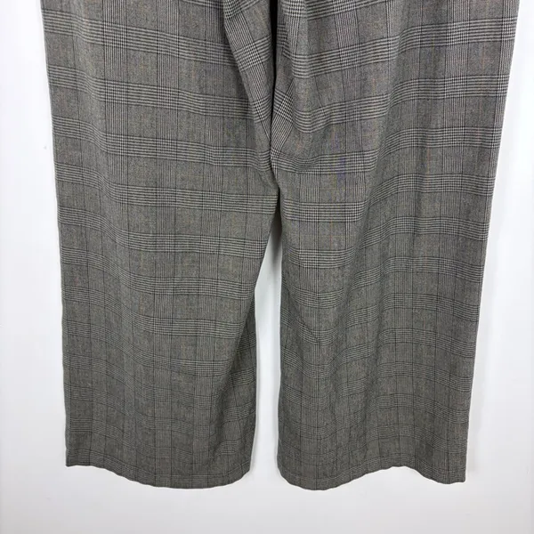 American Eagle Poppy Trouser Wide Leg Grey Plaid Academia Career Pant Size 12 - Image 8