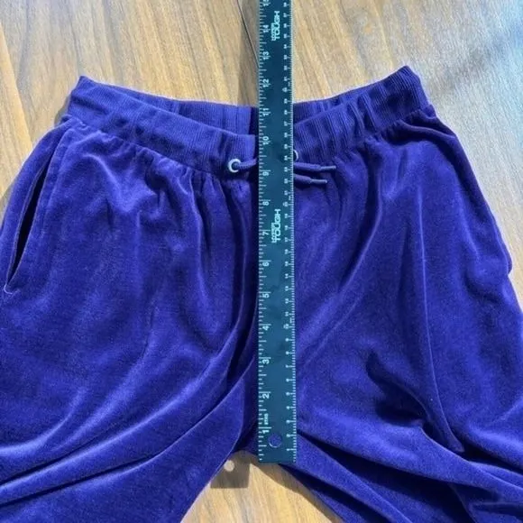 Y2K Tracksuit Purple Velour Lounge Pants S Drawstring Bimbocore McBling - Image 11