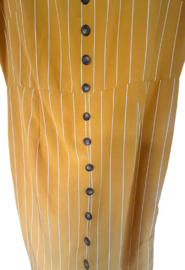 Yellow SHEIN white striped sundress - Image 2