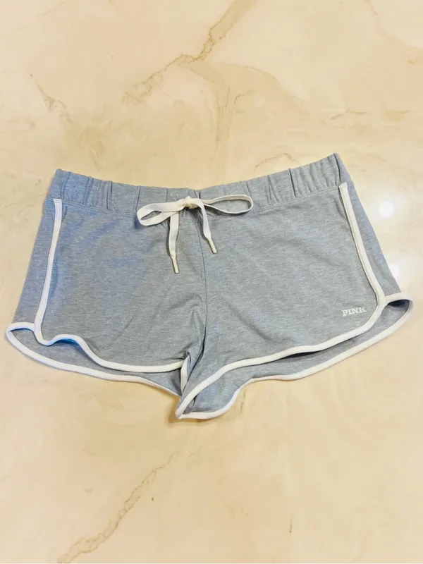 VICTORIA’S SECRET PINK Soft Micro Modal Shorts Retro Low Rise Heather Grey Large - Image 2