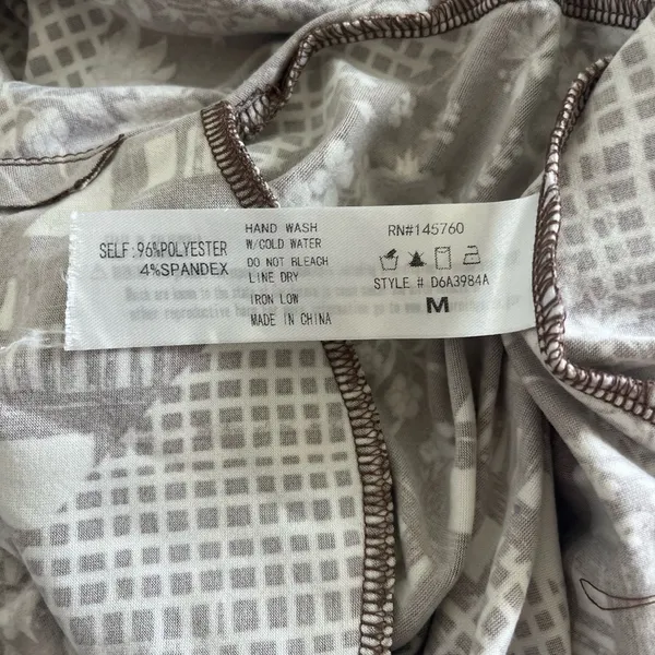 Aster women’s dress brown white floral checkered design artsy pockets‎ medium - Image 5