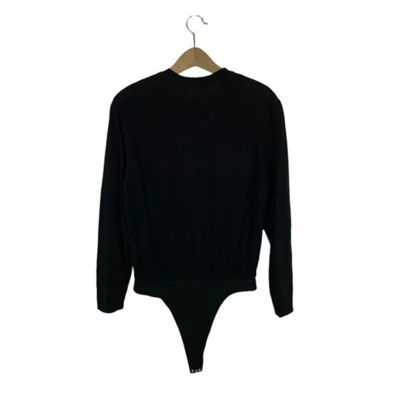 ATM Anthony Thomas Melillo Black Long Sleeve Thong‎ Bodysuit Minimalist Medium - Image 7