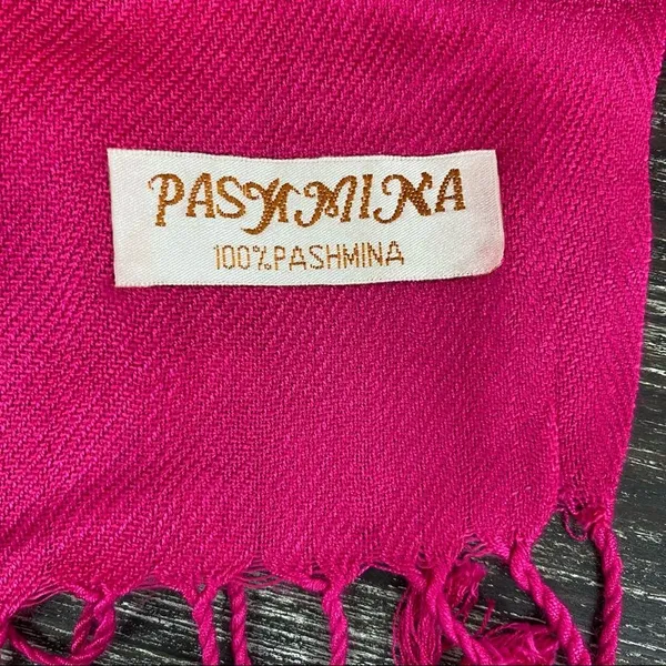 Pashmina Hot Pink Rectangular Thin Knit Scarve Scarf - Image 5
