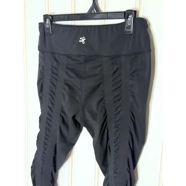 Sweetflexx Black Booty Band Capri Resistance Toning Leggings Size 10 Ruched - Image 5