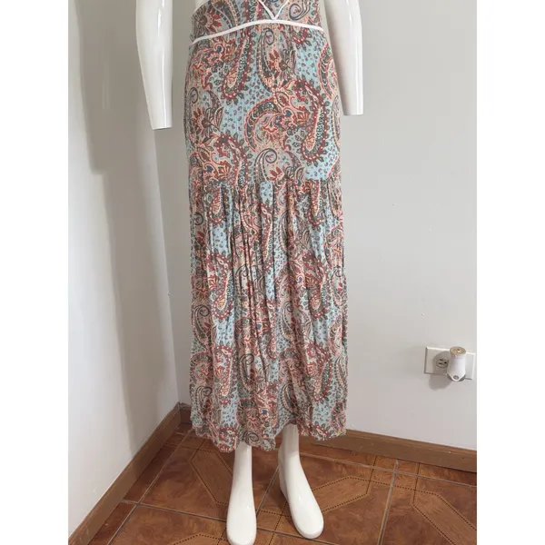 Blue B Collection Women’s Maxi Dress Paisley Boho Strappy V-Neck Beach Resort S - Image 4