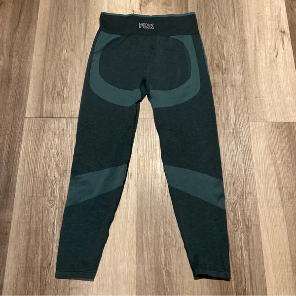 PINK Victoria's Secret women’s Dark Green athletic seamless pull on Leggings L - Image 5