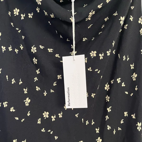 NWT Reformation Joana Dress strapless midi Breezy black white size Large L - Image 4