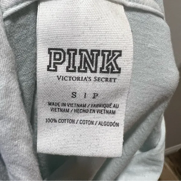 Pink Victoria’s Secret light blue hooded t-shirt - Image 4