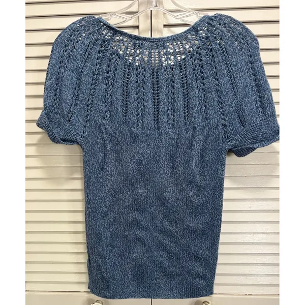 Lauren‎ Ralph Lauren Knit Zip Sweater Short Cuff Sleeve Size M Logo Soft - Image 4
