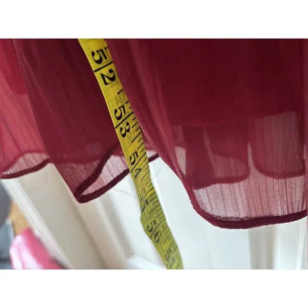 Red Tiered Ruffle Dress With Straps Size 8 - Image 6