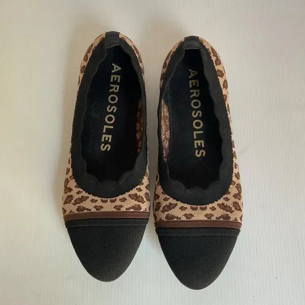 Aerosoles Leopard Print Flats Size 8M Women’s Slip On Ballet Shoes Round Toe - Image 3