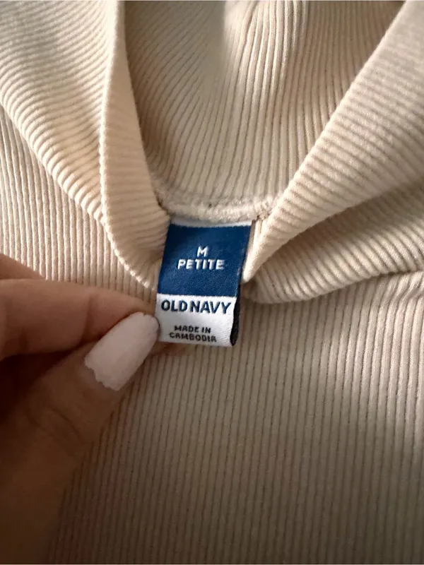 Old Navy Cream Mock Neck Long Sleeve Dress - Image 3