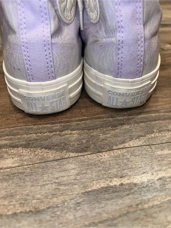 Converse Lavender Palm/floral print High Top Sneakers - Image 7