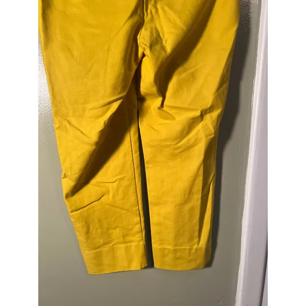 Loft Women's Sz 4 Petite Marisa Fit Cropped Riviera Pant Mustard Yellow Mid-Rise - Image 9