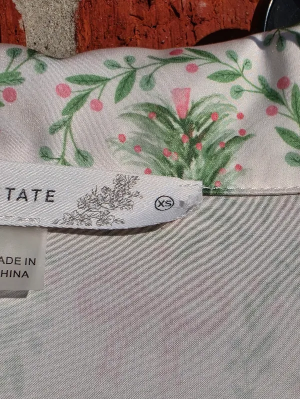 Under The Tree Christmas Pajama Set With Velvet Ties Top XS Bottoms M - Image 8