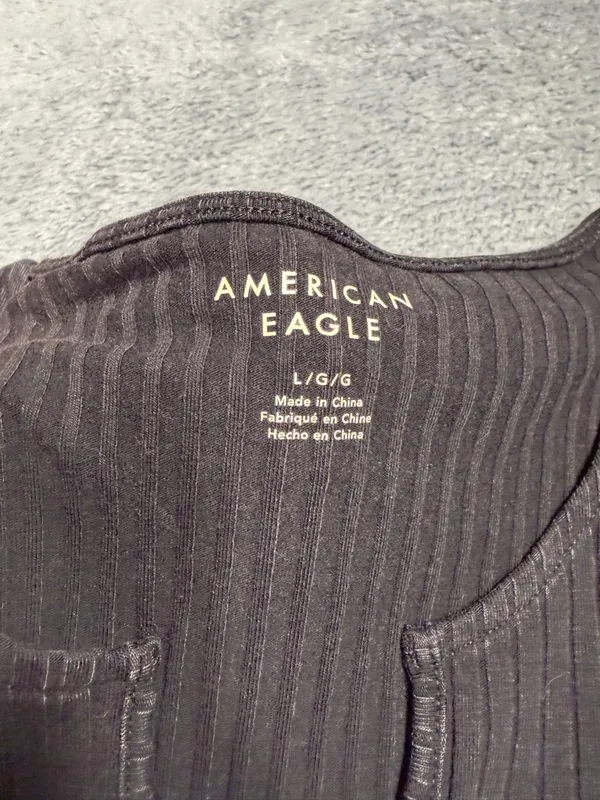 NWT American Eagle Black Ribbed Tank top Dress large MSRP$40 - Image 3
