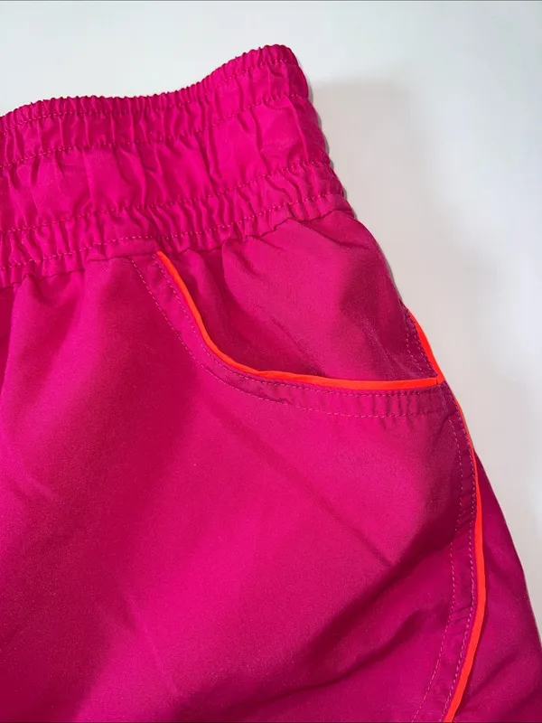 Brooks Women's Bright Pink Athletic Shorts with Orange Trim - Image 6