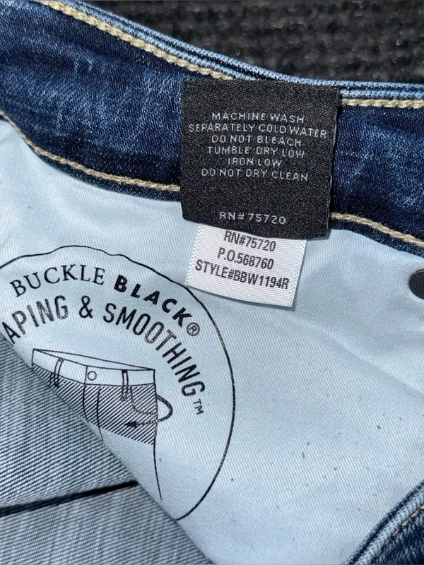 Buckle Black NWOT Fit 85 Straight Stretch Cuffed Jean Kiessel Wash 28x32 BBW1194 - Image 9