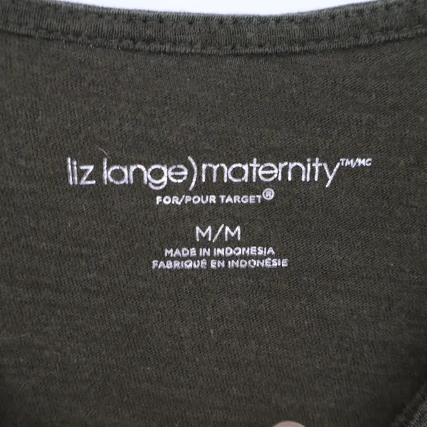 Liz Lange Tank Top Womens M Studded Straps Olive Green Cotton Casual Excellent - Image 2