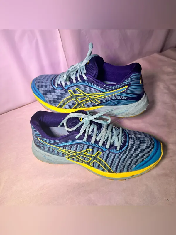 ASICS Women's Blue and Yellow Running Sneakers - Image 2