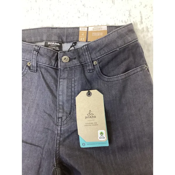 Prana Kayla High Rise Jeans Womens 4 Short Charcoal Grey Organic Denim 1968371. - Image 2