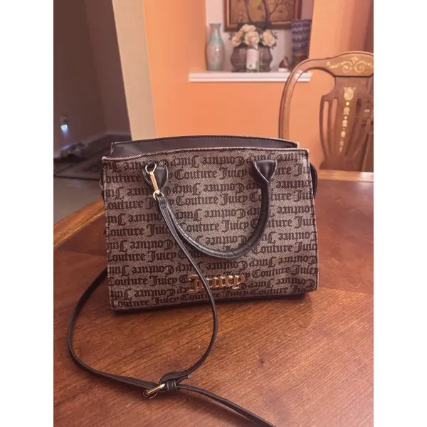 JUICY COUTURE Purse Modern Chic Satchel Bag Chestnut Chino Brown Logo - Image 2
