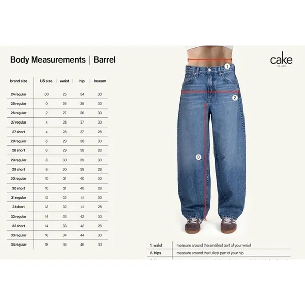 NEW Cake The Label Womens Barrel Jeans Baggy Wide Leg 31 X 30 - Image 4