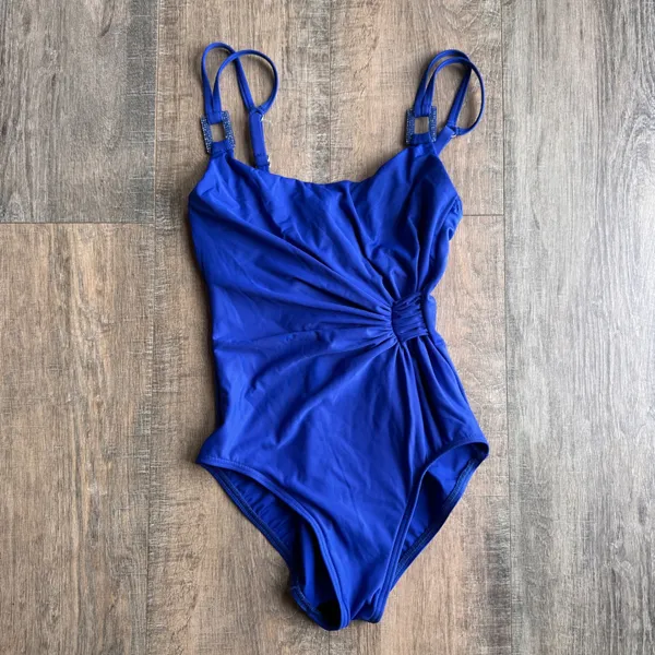 Miraclesuit Royal Blue Ruched Underwire One Piece Swimsuit Size 6 Slimming - Image 2