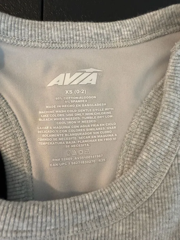 Avia Rib Tank with Shelf Bra Grey Size XS - Image 2