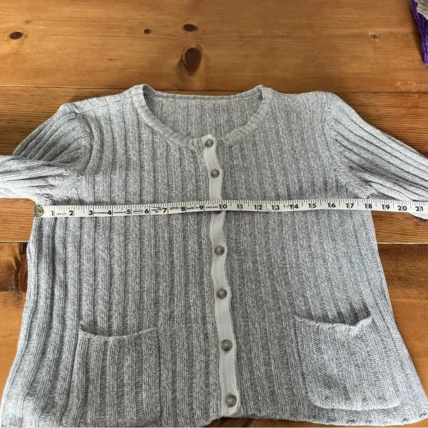 Vintage Y2K grey cardigan sweater Heather - Image 4