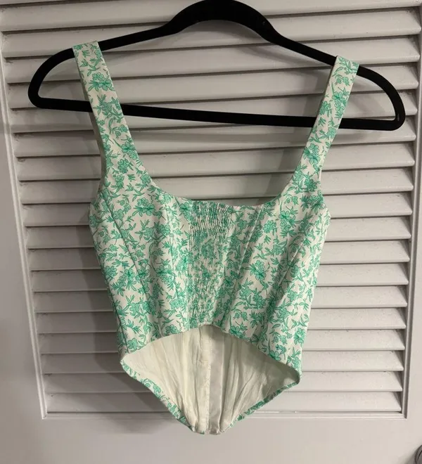 Zara Green Bustier Corset Top - Image 5